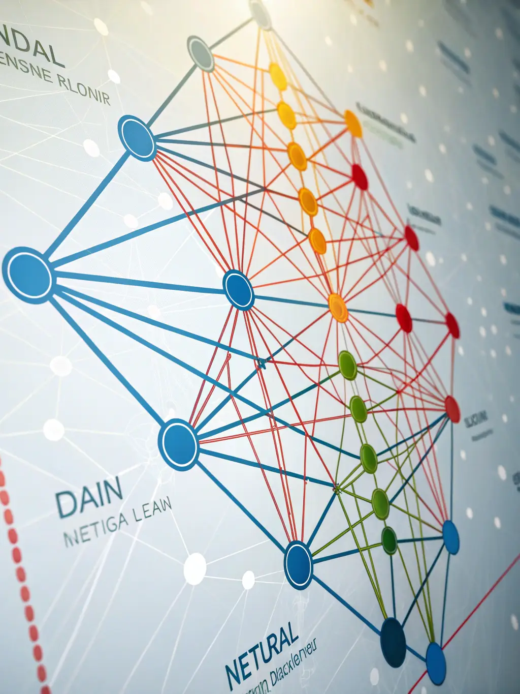 An illustration of a neural network, showcasing the core concepts of machine learning algorithms, used in the Machine Learning module.