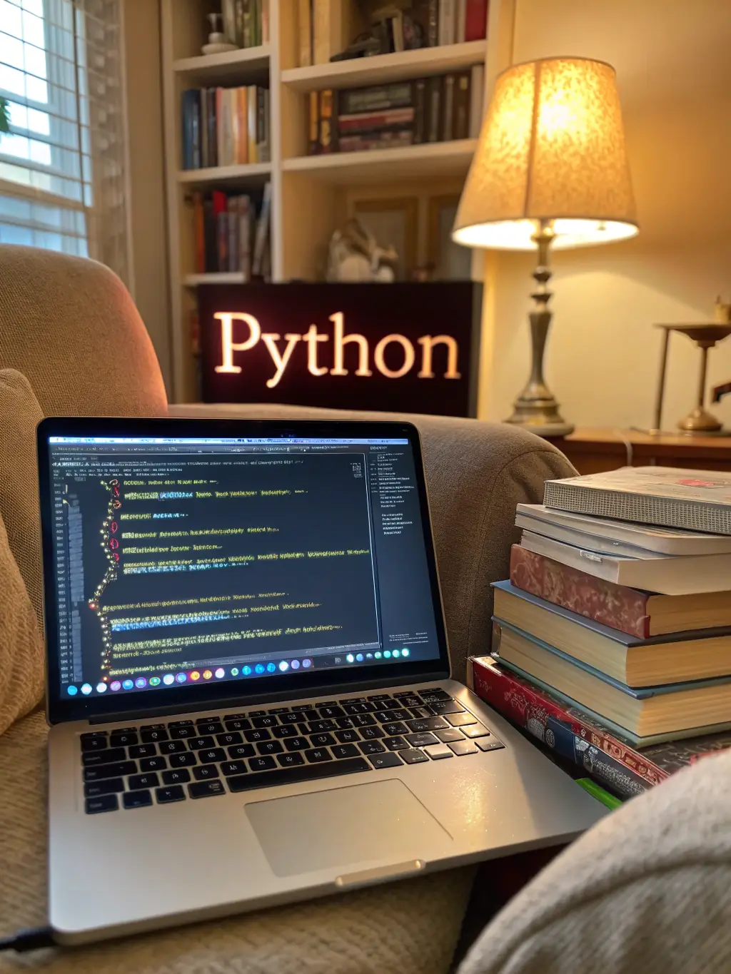 A focused image of a Python code snippet on a screen, highlighting data manipulation libraries like Pandas, used in the Data Analysis module.